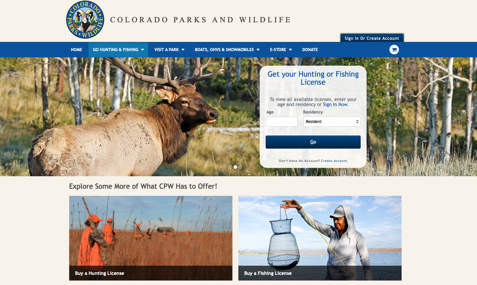Colorado Parks and wildlife website - Popular Outdoorsman Colorado Parks and wildlife website