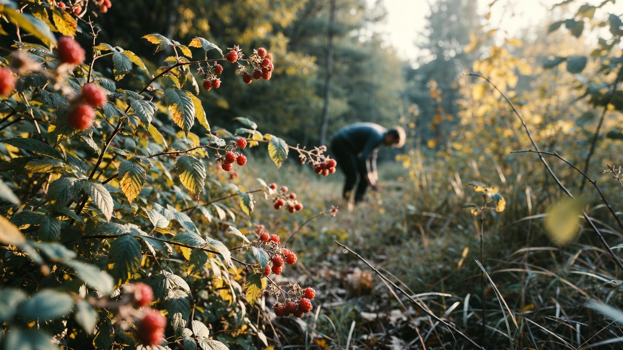 Foraging for berries in the forest - Popular Outdoorsman Foraging for berries in the forest