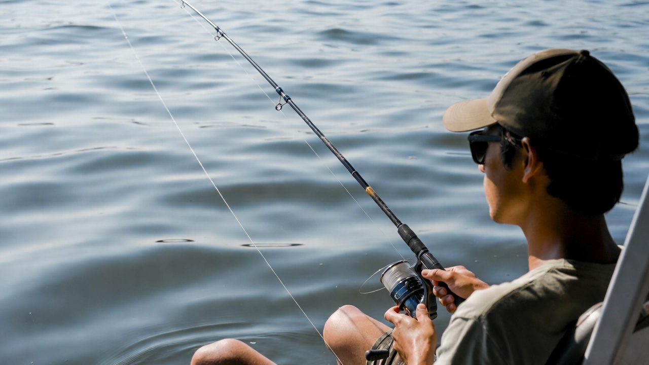 Man fishing in a lake - Popular Outdoorsman Man fishing in a lake